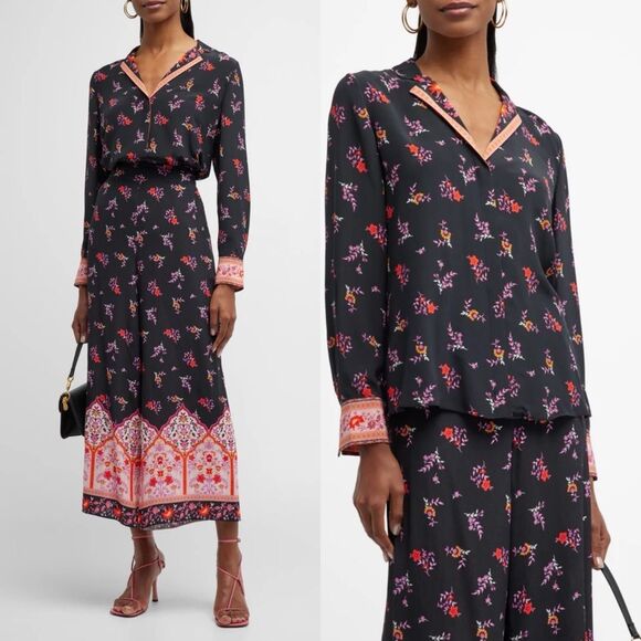 Kobi Halperin Neo Silk Contrast Print Blouse, NWT, Size S - Picture 3 of 16